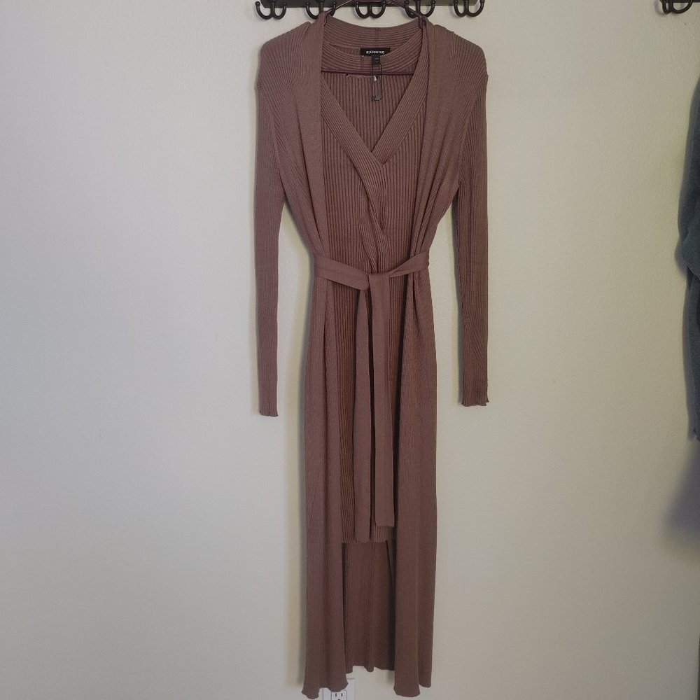 Express Mauve Dress / Cardigan SET